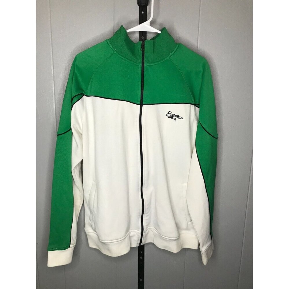 Vintage Empire Cheap Trick white Zip Up sweater Mens Size Large Skate Grunge Y2K